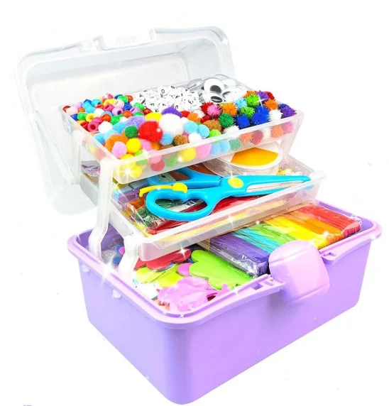 DIY-knutselbenodigdheden voor kinderen, opbergdoos, kleuterschool, vroeg educatief, handgemaakt kunstmateriaalset voor jongens en meisjes