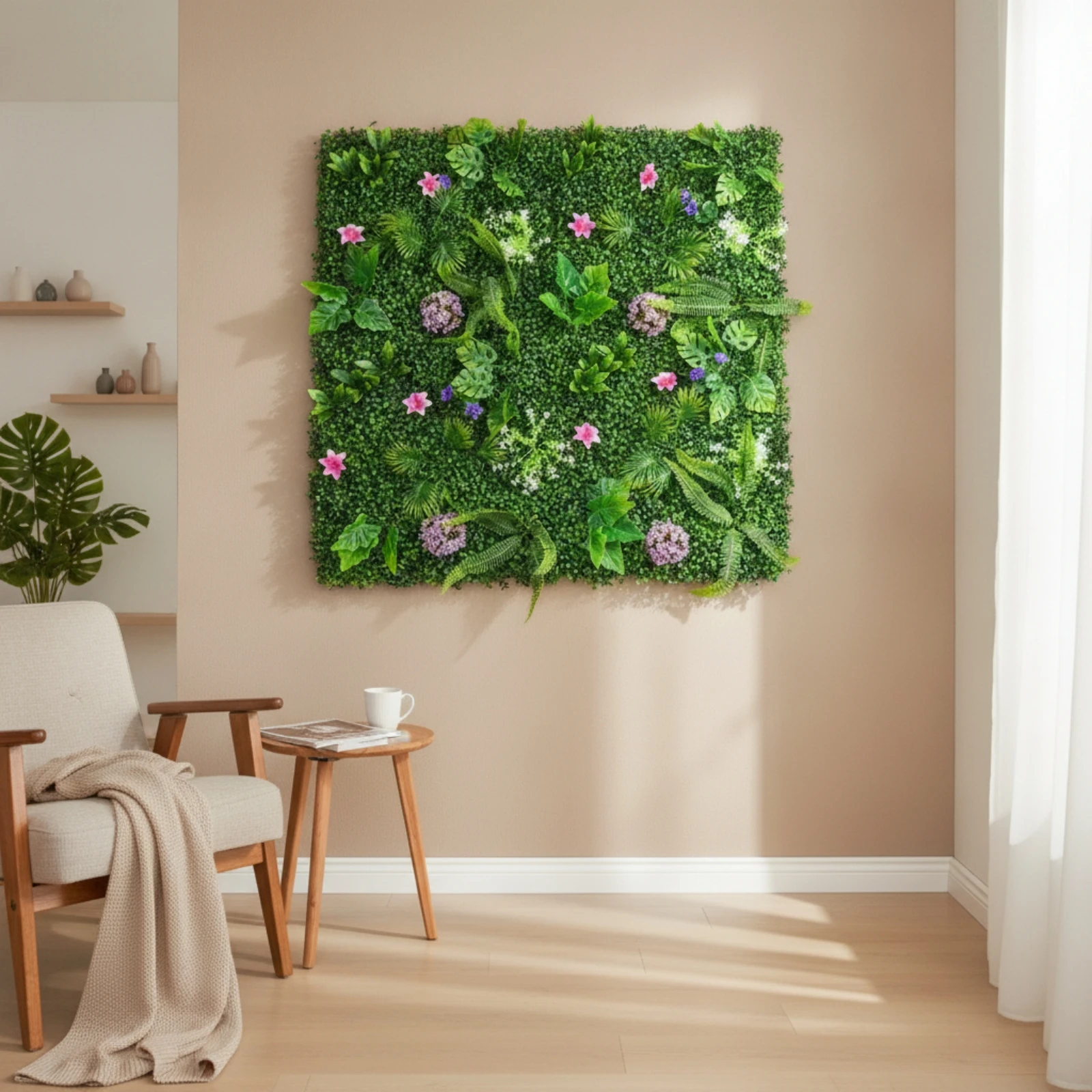 Artificial Plant Wall Panel Resistant Faux Plant Wall Panel Artificial Greenery Backdrop Outdoor Privacy Screen Dense