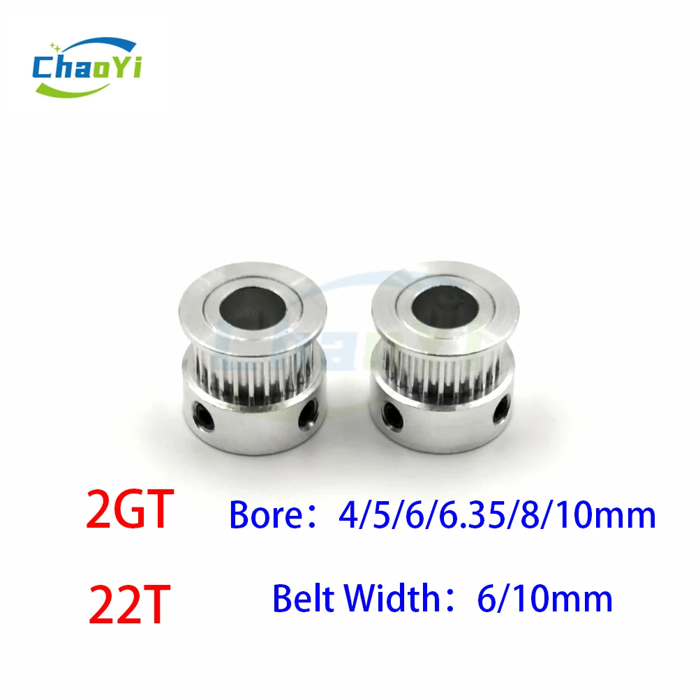 

2GT 22 Teeth Synchronous Pulley Bore 4/5/6/6.35/8/10mm For GT2 Timing Belt Width 6/10mm 2MGT 22Teeth Small Backlash Gears Wheel