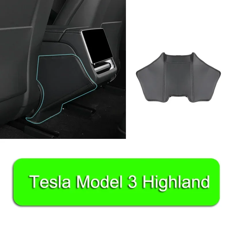 protetor-de-ventilacao-traseira-e-apoio-de-braco-central-para-carro-tapete-anti-sujeira-e-anti-chute-para-o-banco-traseiro-para-tesla-model-3-highland-2024