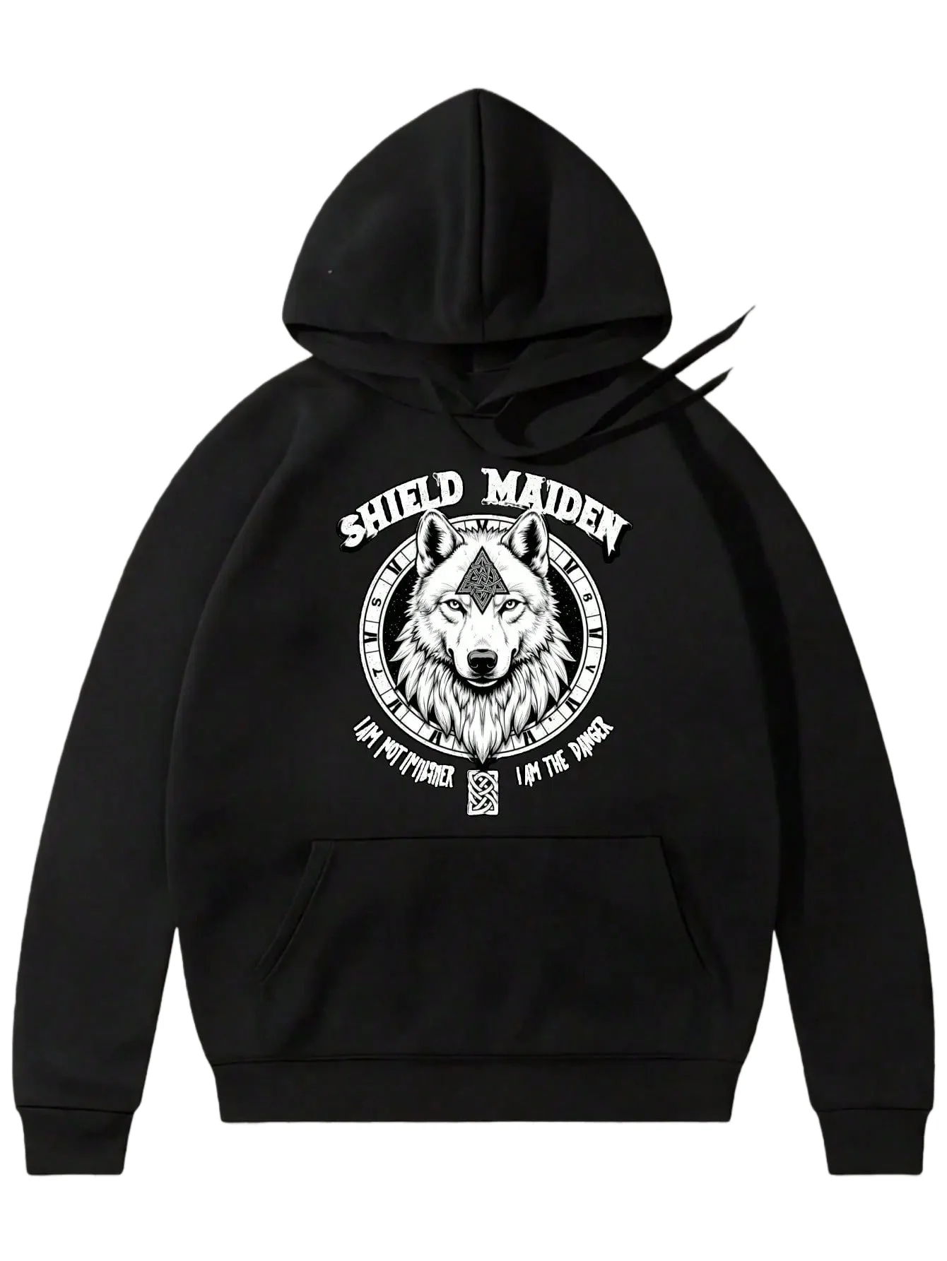 هوديي للرجال - طباعة ملصق Viking Wolfrudel Rune، ملابس رجالية على الطراز الفيكتوري