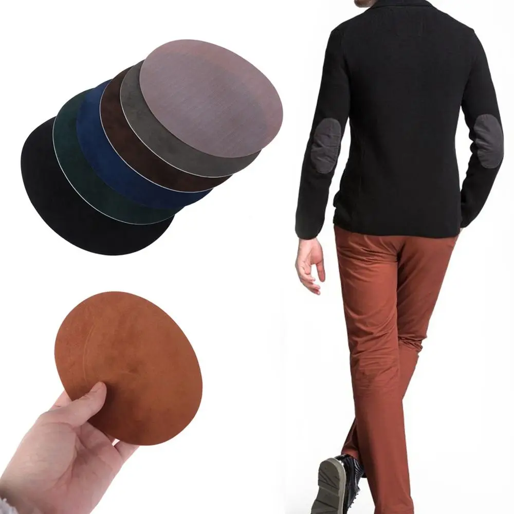

DIY Suede Suede Fabric Patch Oval Iron-on Elbow Patches Appliques Cloth T Shirt