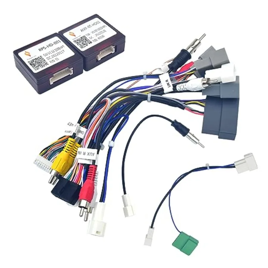 

Harness for Honda Civic 20152022, OEM-grade fiber optic power amplifier wiring harness, black, corrosion-resistant copper termi