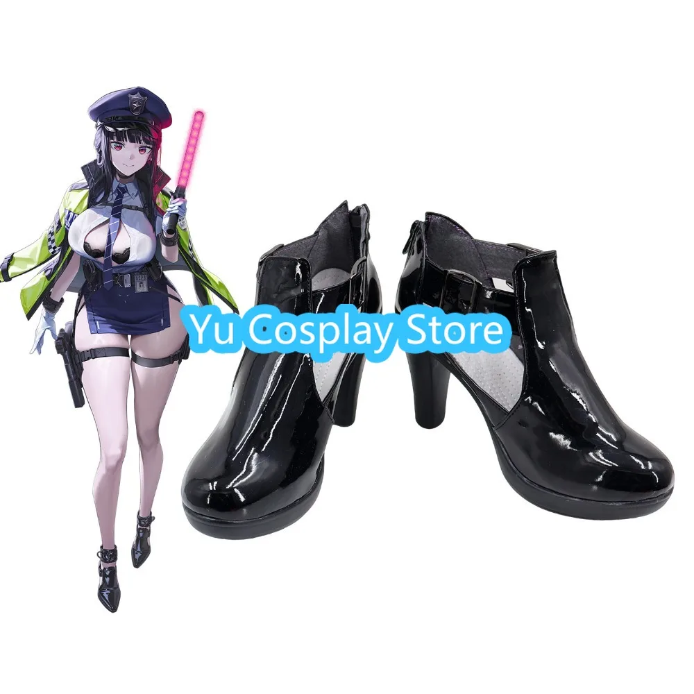 

Secret Detective Cosplay Shoes Anime Custom Black Leather Boots Halloween Props
