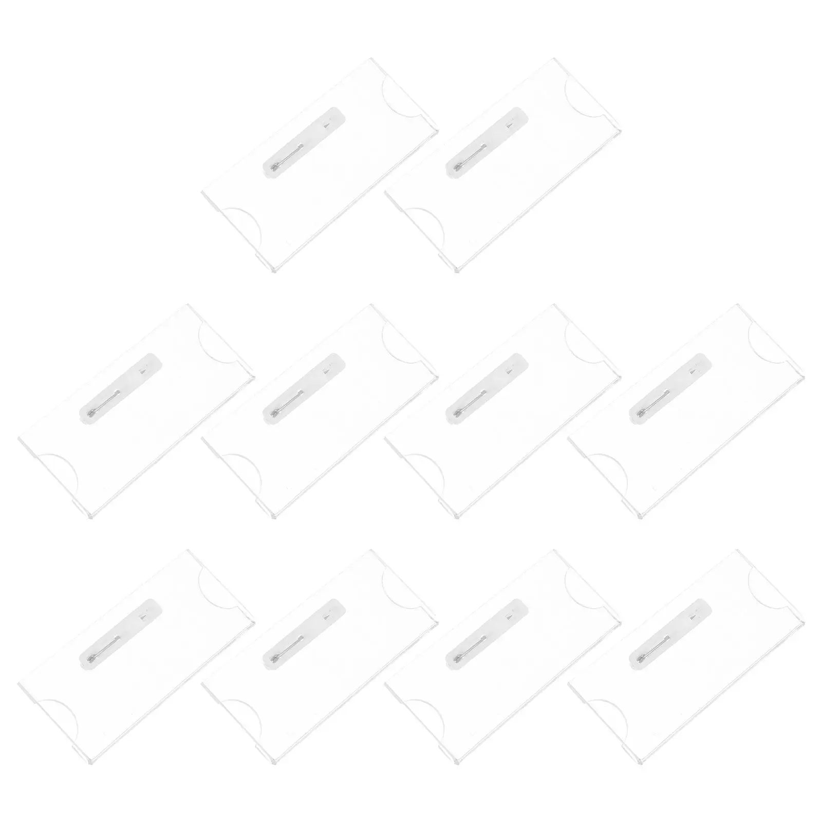 

10Pcs Id Badge Holders Rugged Acrylic Material Scratch Resistant Surface for Office Hotel Student Staff Name Tag Cases