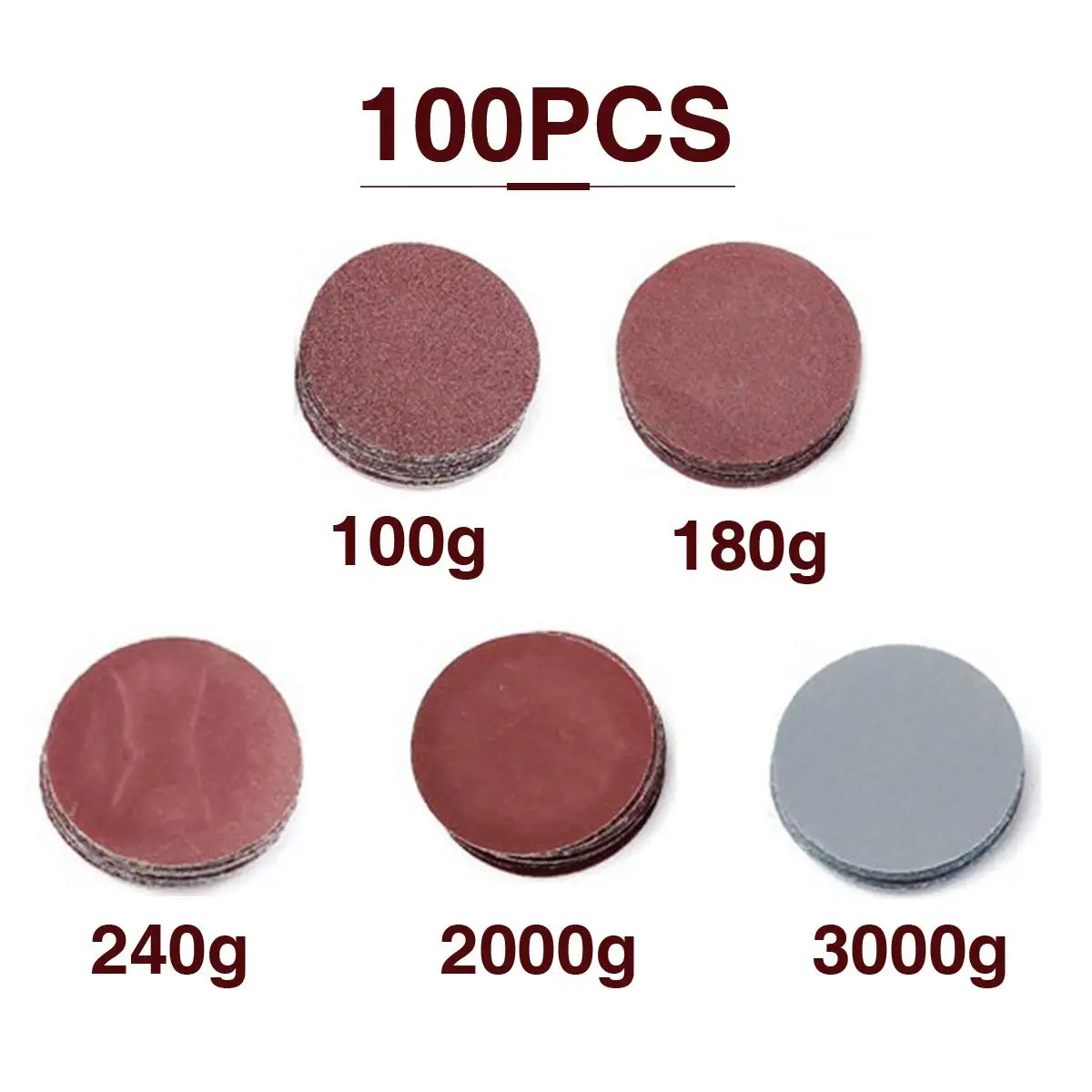 100Pcs 25mm/1 zoll Schleifen Disc + Loop Schleifen Pad 1 zoll + 1/8 zoll schaft Schleifmittel Loop Backer Schleifpapier Gemischt Polieren Set