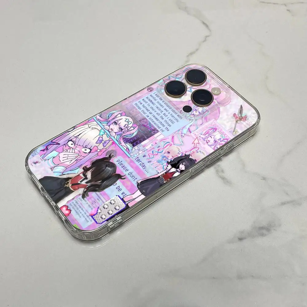 حافظة هاتف Needy Streamer O-Overload Ame chan لهاتف iPhone 17,16,15,14,13,12,11 Plus,Pro,Max,Plus,E,SE4,Mini Transparent Box