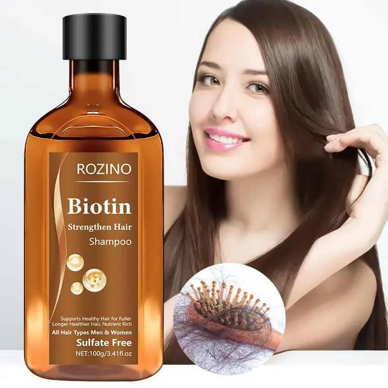 

100ML Biotin Shampoo For Hair Growth And Thinning Hair Ginger Shampoo Thickening Formula For Hair Loss Treatment For Women Men