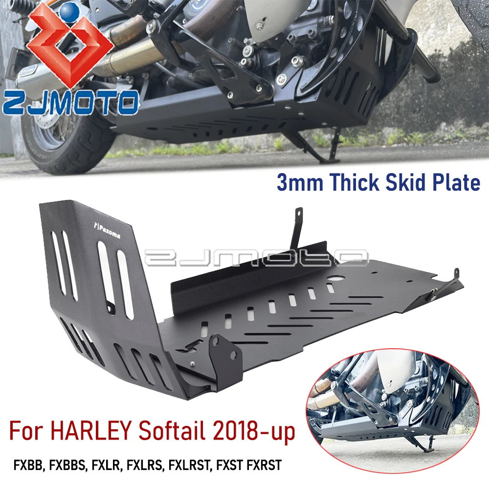 

Motorcycle Engine Frame Protector Guard Aluminum Skid Plate For Harley Softail Low Rider S ST Street Bob Standard FXST 2018-2023