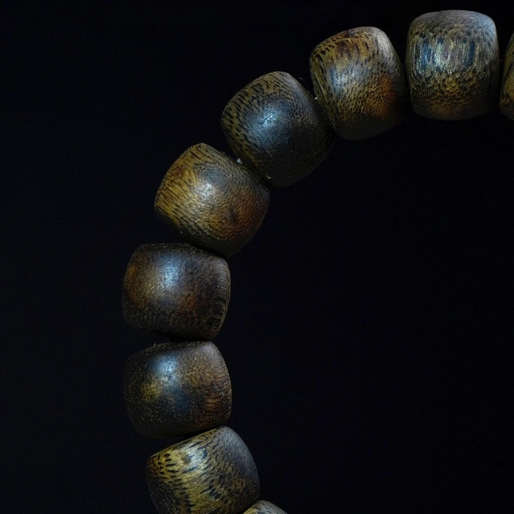 90% Sinkable Kyara Agarwood Bracelet,10mm Drum Beads, Free-Form & Classic-Shaped Beads, High-Oil Prayer Beads Agarwood Bracelet
