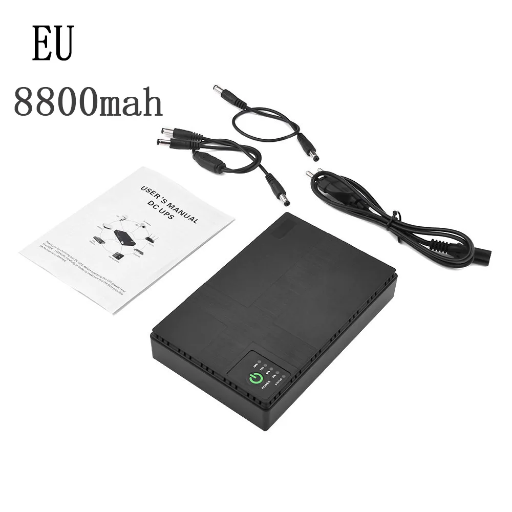 Imagem -05 - Mini Rota Portátil Ups 5v24v Fonte de Alimentação Ininterrupta para Roteador Wifi Grande Capacidade Adaptador de Alimentação em Espera Plugue da ue 8800mah