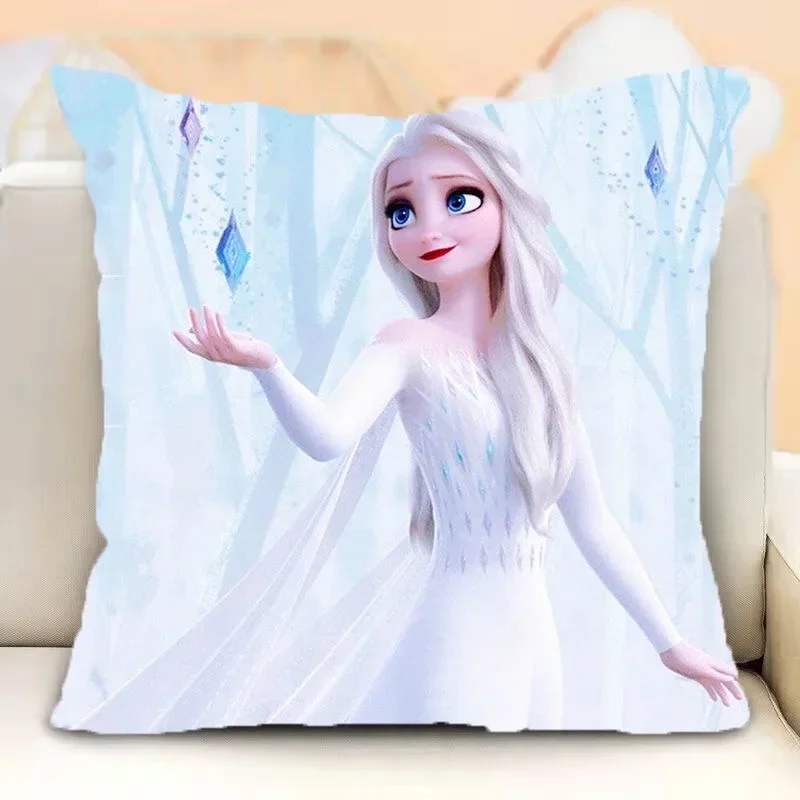 Disney Elsa Decorative Pillow Cases Cartoon Cushion Cover Children Girl Birthday Christmas Gift 40x40cm