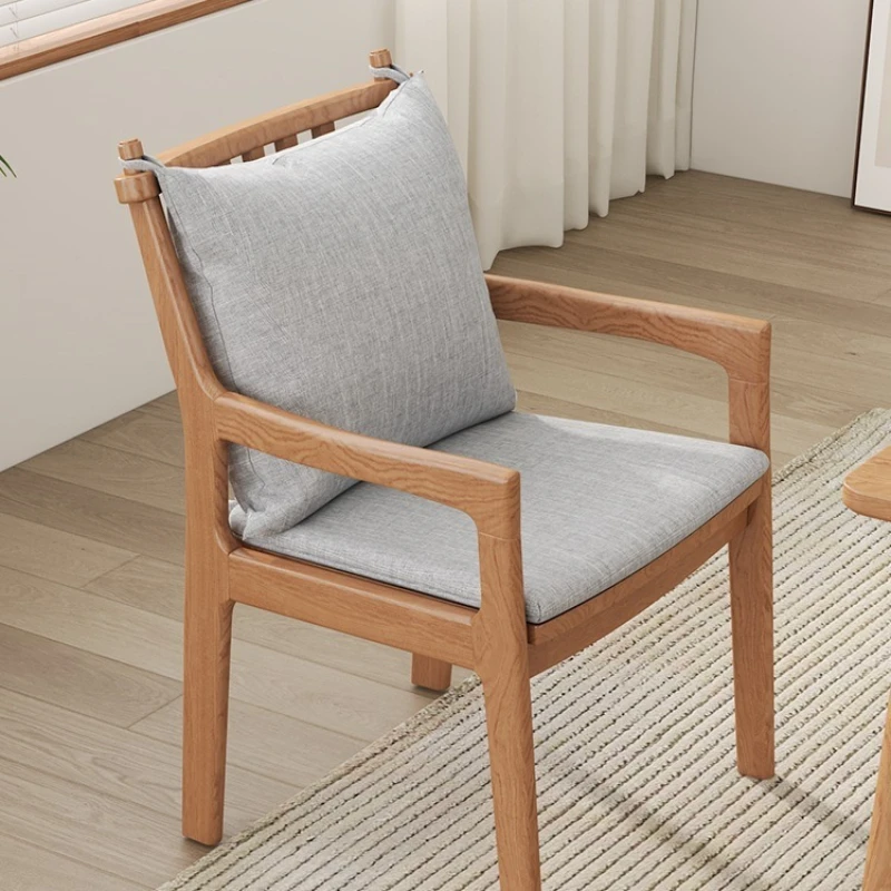 

Nordic solid wood ash wood modern simple restaurant dining chair soft bag