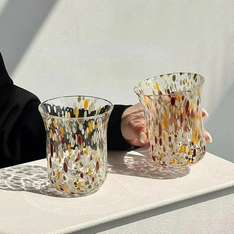 CX color spot glass creative relief medieval water cup juice cup