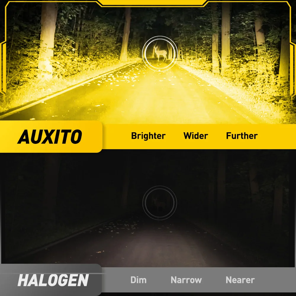 2 uds AUXITO 9006 HB4 LED amarillo 3000K bombilla de luces antiniebla H10 H8 H11 DRL LED lámpara de circulación diurna automática 6500K blanco