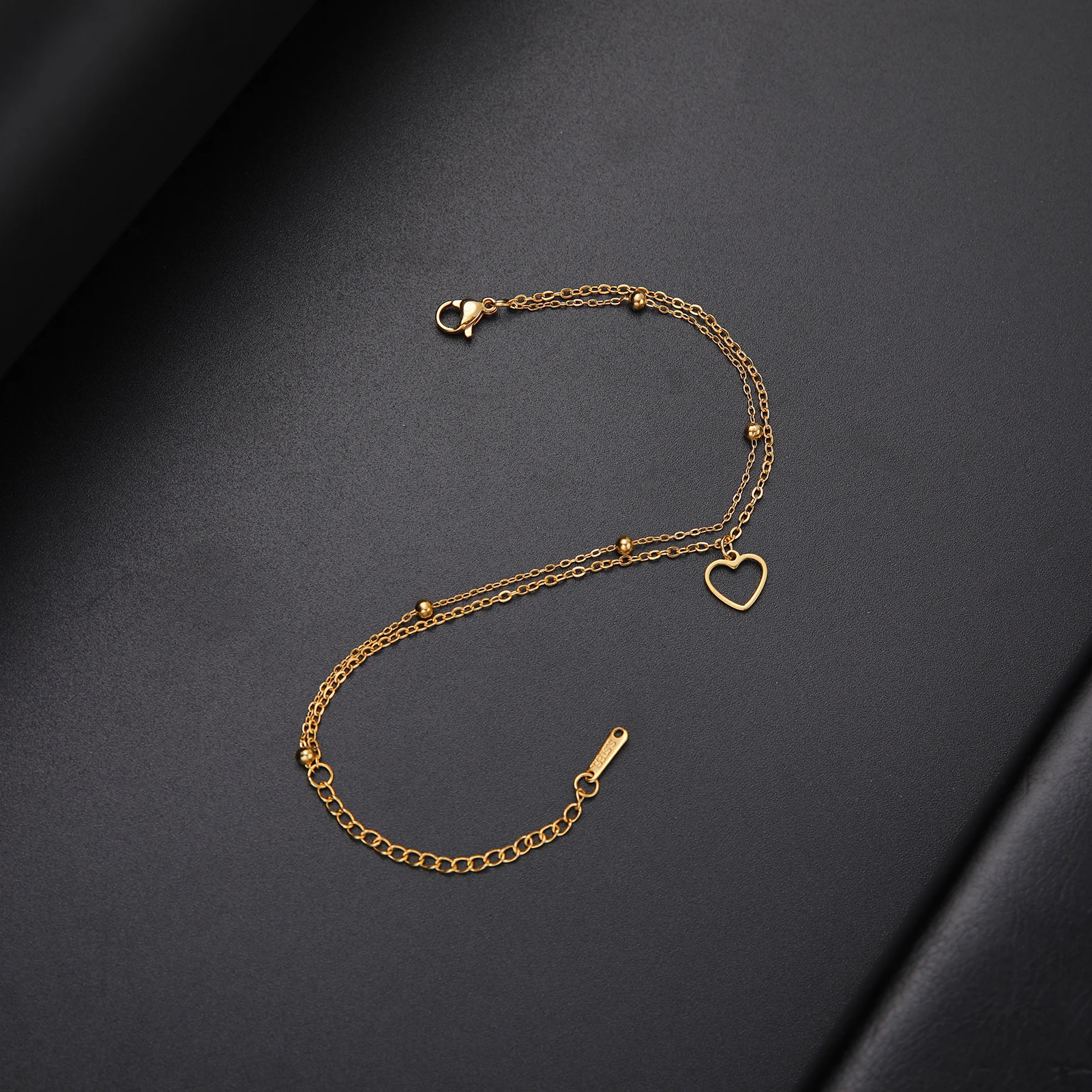 Kkjoy Einfache Edelstahl Silber Farbe Hohl Liebe Herz Weibliche Fußkettchen für Frauen Bein Armband Kette Schmuck Geschenk Für Mädchen – Detail 10