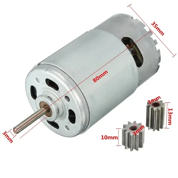 DC motor RS555 High Torque Micro Motor 555 12V Brush motor 12V 30000rpm with two Two 10 tooth gears