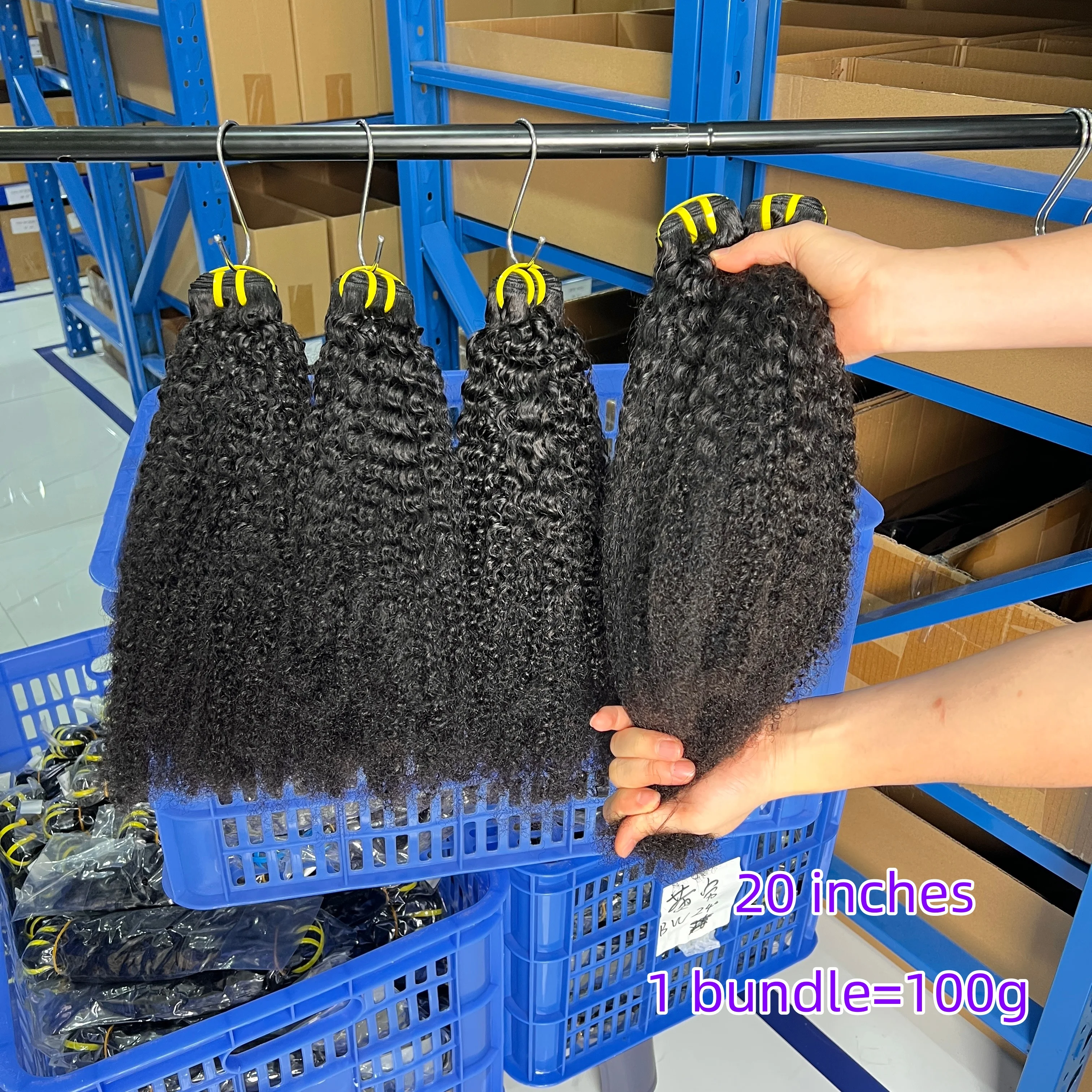 4C Afro Kinky Human Hair Bundles Curly Weave Bundles Virgin Hair Afro Kinky Curly Bundles Human Hair 12 14 16 Natural Color