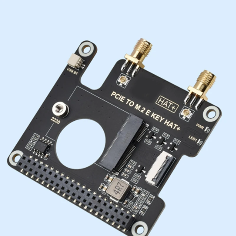 Placa adaptadora para raspberry pi 5 pcie para m.2 eqkey com cabo 16p conector de antena sma para cartões sem fio ngff