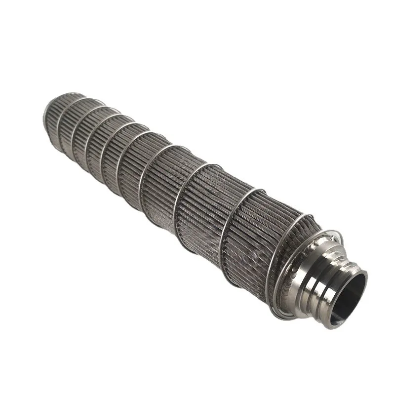 

304 stainless steel wire mesh folding filter element backwash threaded interface high temperature resistant industrial