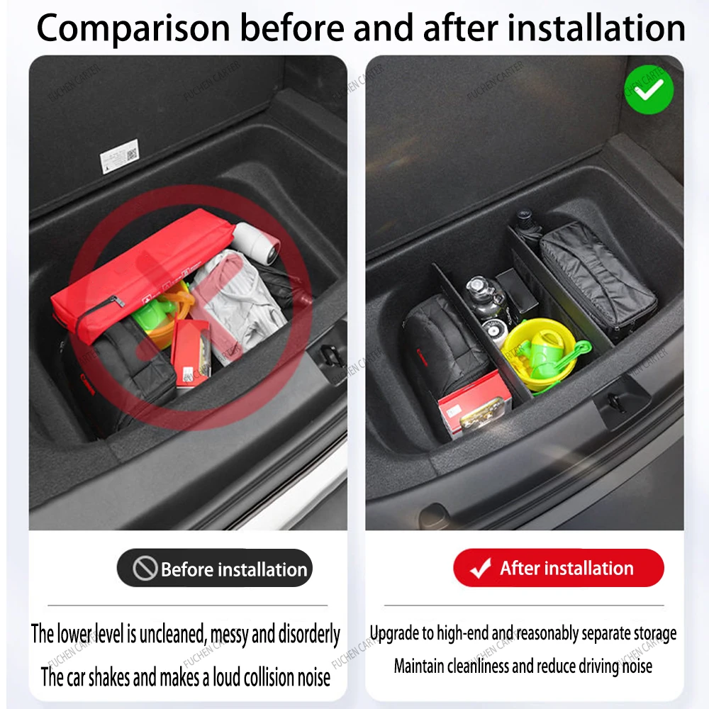 For Tesla Model Y/YL Juniper 2020-2026 Lower partition panel of trunk Multifun ctional storage box Storage Organiser Accessories