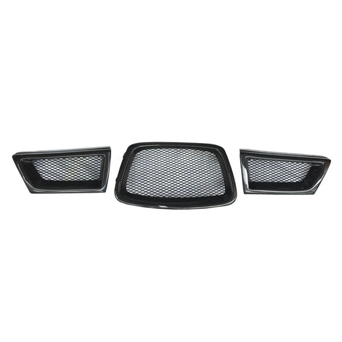 

3Pcs Carbon Fiber Car Front Lower Mesh Grill Grille for Subaru Impreza WRX STi 9Th 2006-2007