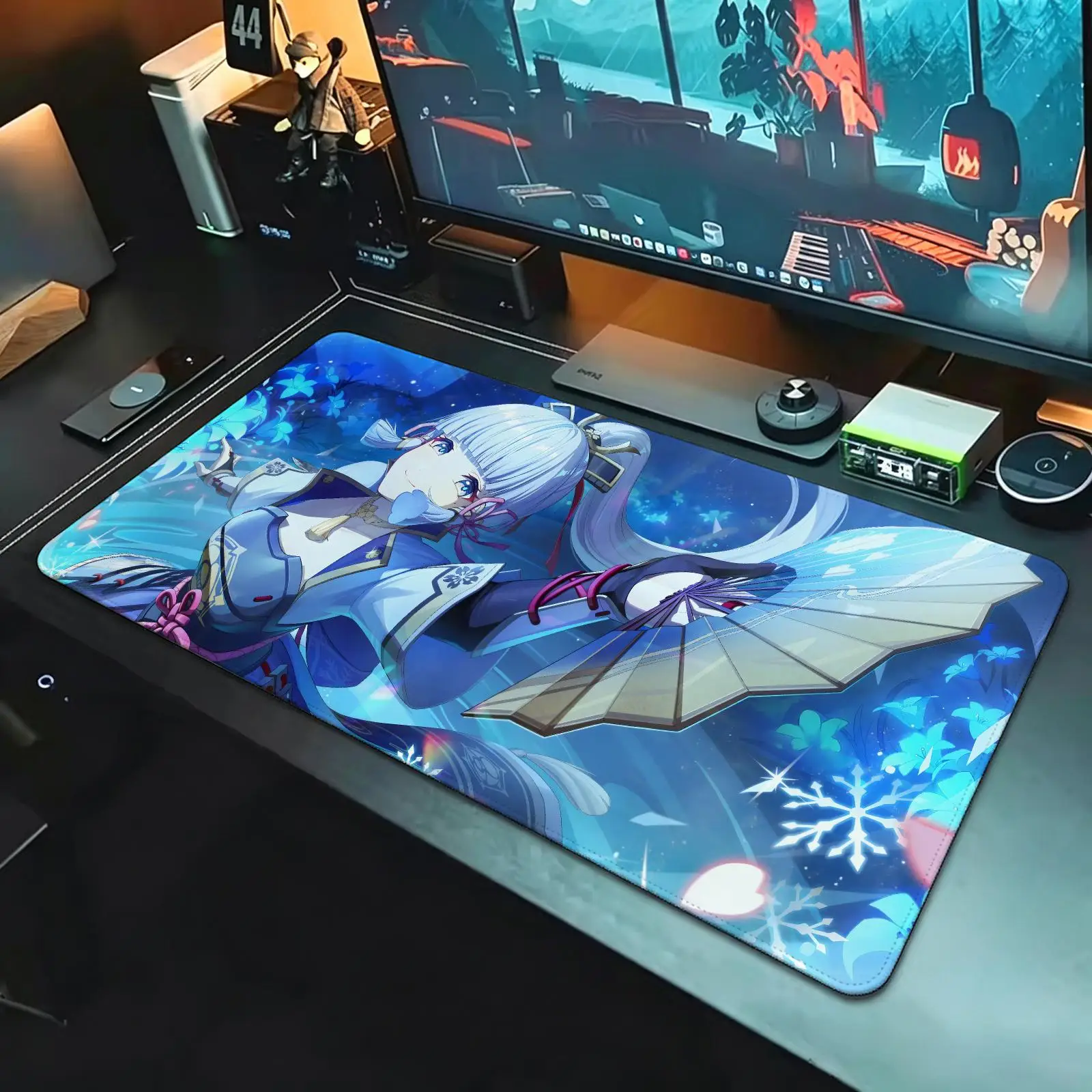 Genshin Impact Kamisato Ayaka XXL Gaming Mouse Pad,Stitched Wear‑Resistant Edge,Smooth Non‑Slip Mat for Desktop & Laptop Games