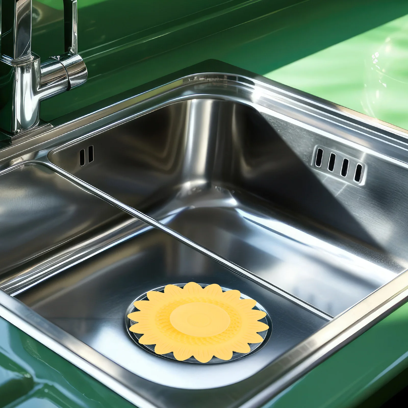 

3pcs Clogresistant Drain Mat Hair Catcher Stopper Sunflower Silicone Bath Tub Shower Sink Filter Blue Green Yellow