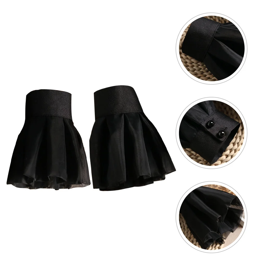 

1Pair Elegant Fake Sleeve Cuffs Women Wrist Cuffs Detachable for Wedding Party Prom Photography Costume Decoration