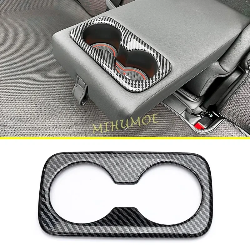 For Hyundai Tucson Car Interior Rear Seat Cup Holder Cover Carbon Fiber 2021 2022 2023 2024 2025