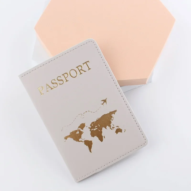 New Simple Fashion Passport Cover World Thin Slim Travel Passport Holder Wallet Gift PU Leather Card Case Cover Unisex