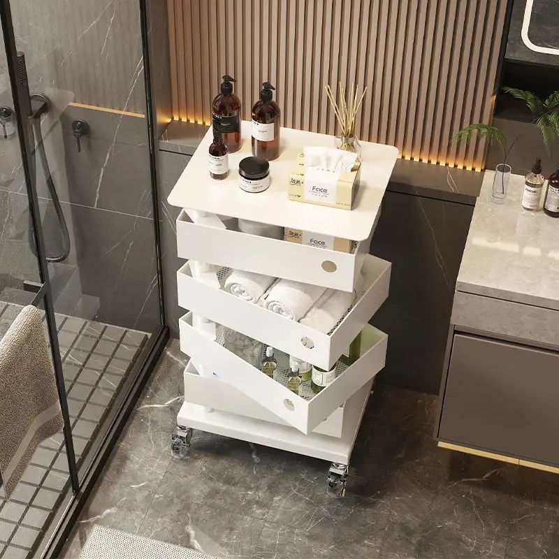 high-value bathroom storage cabinet, rack next to the washing machine, bathroom floor-to-ceiling rack