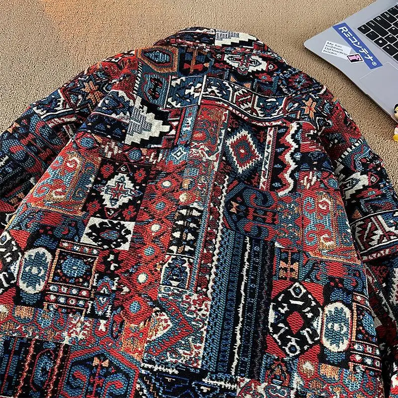 سترة ثقيلة على الطراز العرقي للرجال للربيع والخريف، سترة صوفية غير رسمية على الطراز الصيني الراقية
