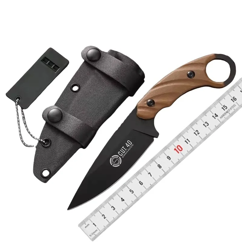 

A portable outdoor fruit knife with a small fixed blade and sharp edges, suitable for fishing, camping and emergency rescue