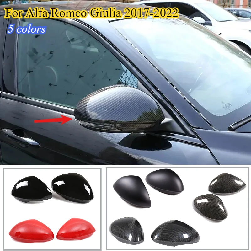 

For Alfa Romeo Giulia 2017-2022 Car Rearview Mirror ABS Carbon Fiber Cover Rearview mirror cover Trim sticker Car Accessories