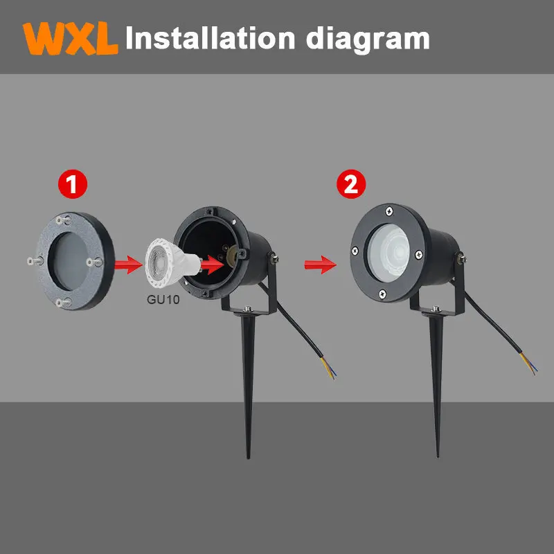 Outdoor plug-in ground light stand adjustable IP65 waterproof bracket ground light bracket GU10 aisle stairs garden