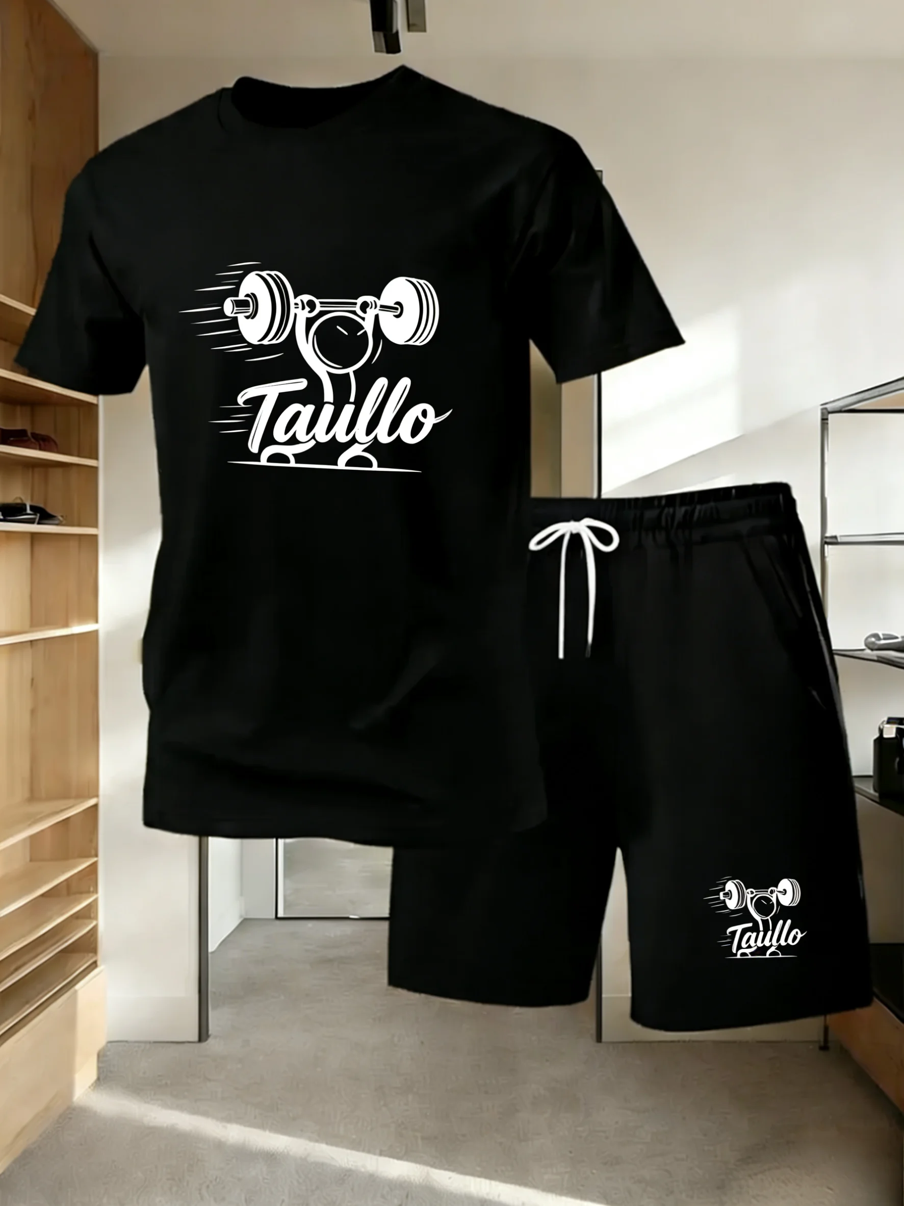 

2026New Summer Men's Fashion Short sleeved T-shirt and Shorts 2-piece Set Sportswear Fashion Slow Running Casual Men's Set