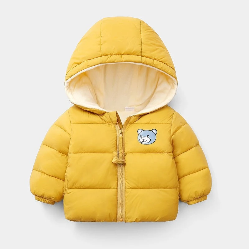 Kinder Winter Fleece-Gefütterte Warme Baumwolljacke Weiche Lässige Schule Baby Jungen Mädchen Winddichte Kapuzenjacke Kinder Sport Warme Oberbekleidung – Detail 5