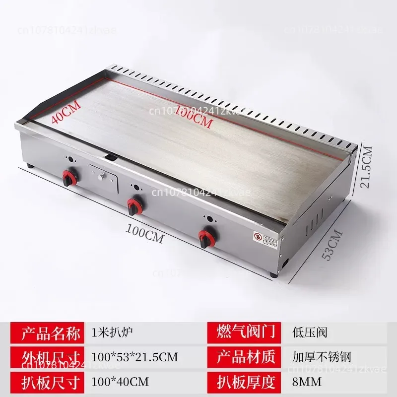 Dep. 100-130cm Commercial  Teppanyaki Griddle & Fryer Combo | For Pancake & Braised Squid Grilling | Flat Top Cooking Station