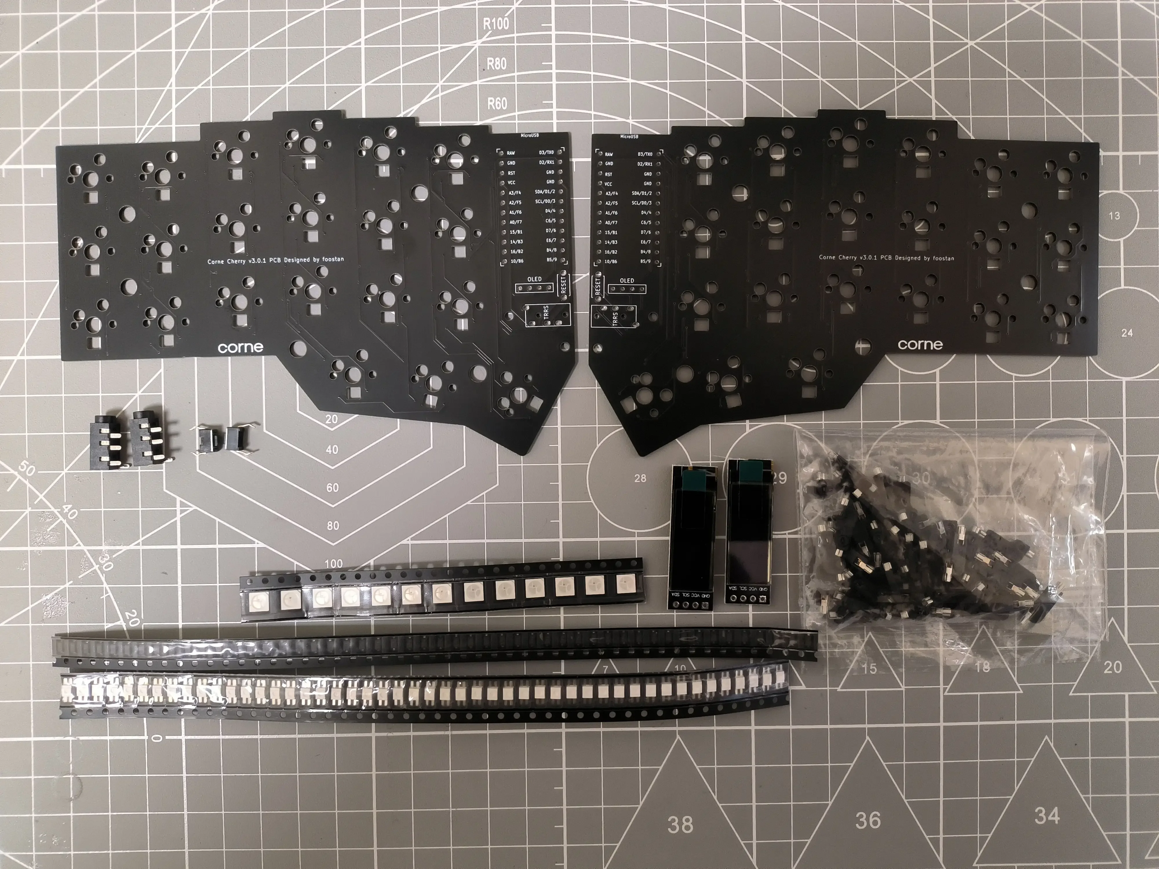 Imagem -04 - Corne Dividir Kit Teclado Faça Você Mesmo Pcb Board Cereja v3 Pcb Personalizado Crkbd Cliente Montar Todos Partsa