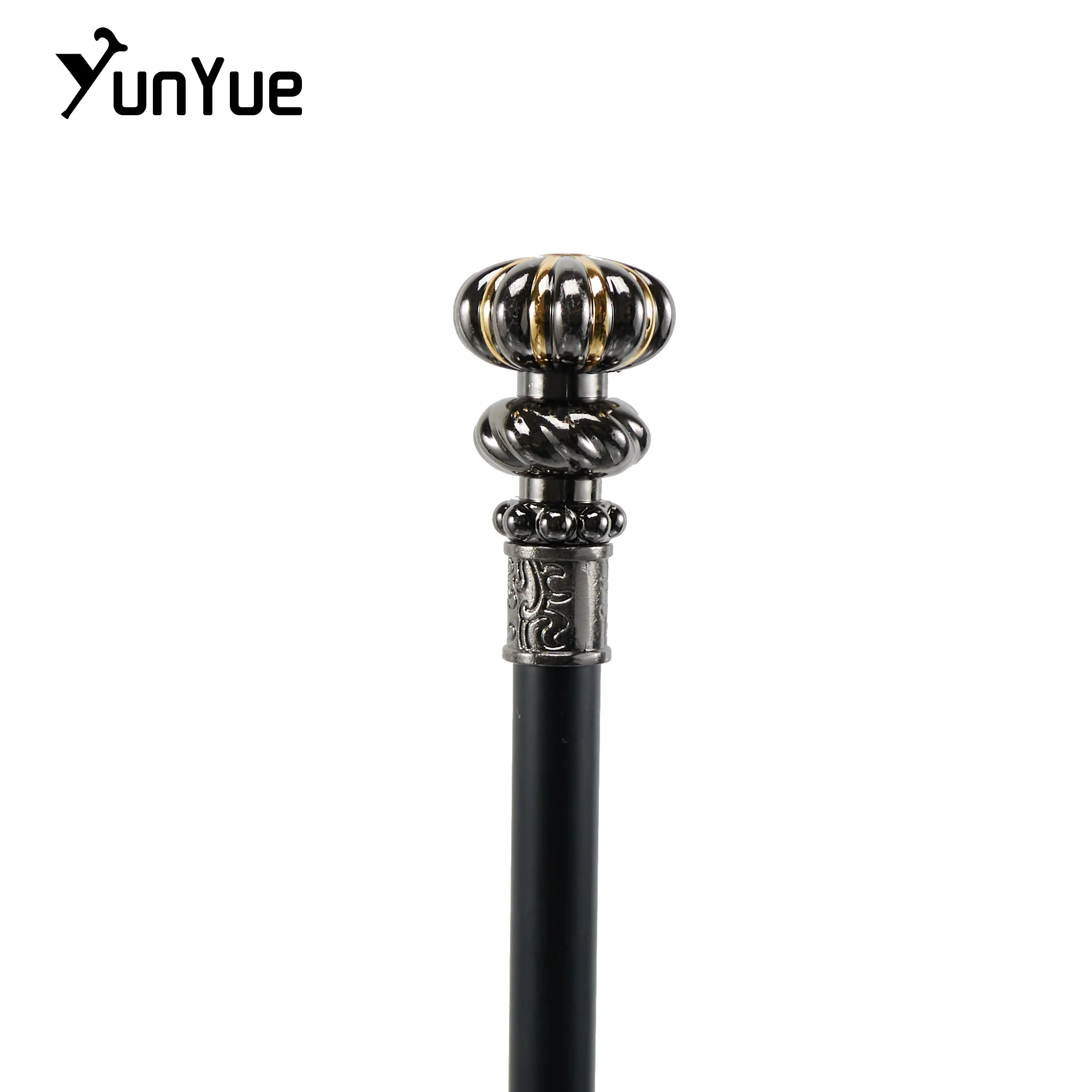 Canna da passeggio in metallo zucca oro nero per gentiluomini Moda Cosplay Film Prop Bastone da passeggio Accessorio per feste Stampella da gentiluomo 93