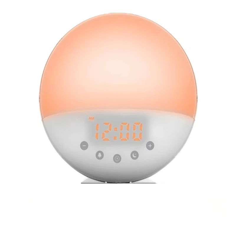 

Smart desk clock white noise alarm clock sunrise sunset light wake up with bluetooth FM radio digital desk clock wake up light