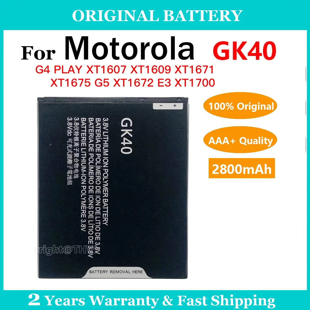 New Original GK40 Battery G4 Play For Motorola Moto G4 Play E4 XT1766 XT1607 XT1609 XT1600 MOT1609BAT SNN5976A GK 40 2800mah