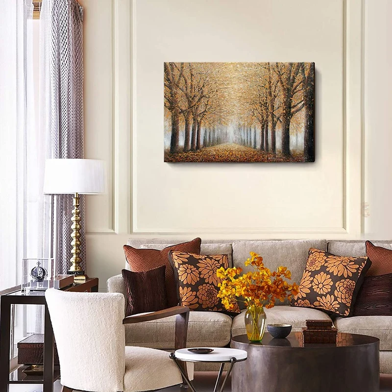 Tree Wall Art Forest Digital Oil Painting Autumn Landscape Living Room Bedroom Home Decoration Wall Decoration