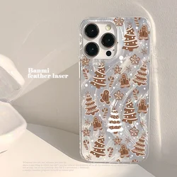 Luxury Christmas Tree Graphic Phone Case for IPhone 17 16 Pro Max 15 14 Plus 13 12 11 Pro Max 17 Air 16e Laser Silver Soft Cover