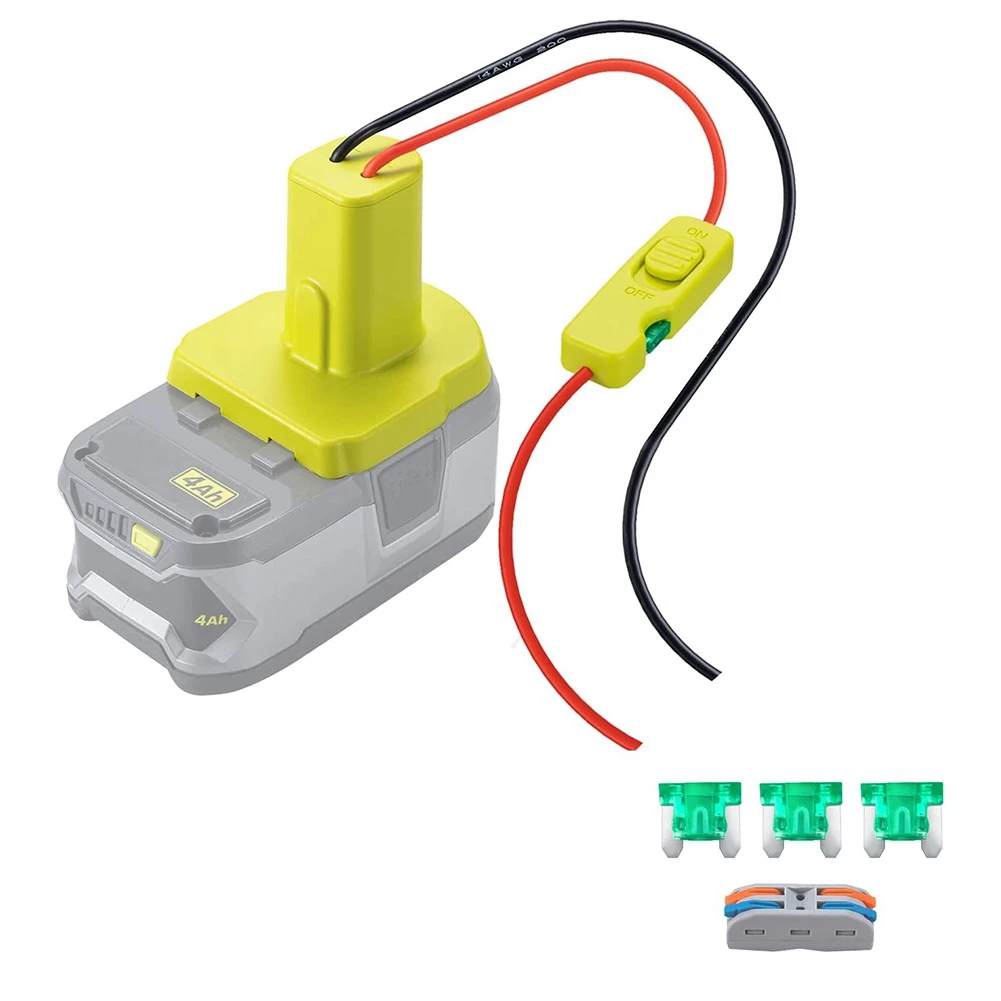 Power Wheel Adapter for Ryobi 18V P108 P107 P102 Battery Adapter Battery Converter Kit with Switch Fuse & Wire Terminals