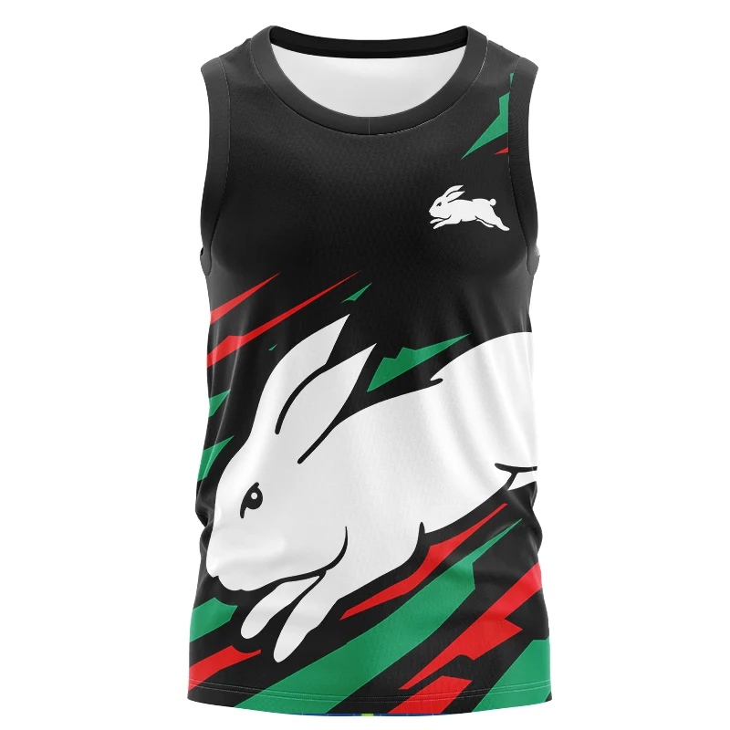 2024 Zuid-Sydney Rabbitohs Thuis En Uit Training Dragen Aboriginal Rugby Jersey Heren Tanktop (Aangepaste Naam En Nummer)