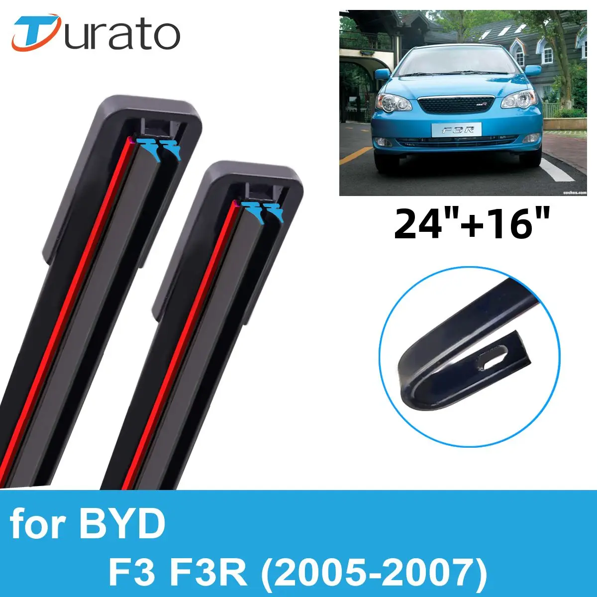 

Щетки стеклоочистителя 2 шт. для 2005-2007 BYD F3 F3R, стеклоочистители переднего ветрового стекла, двойные резиновые автомобильные аксессуары 2005 2006 2007
