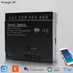 4CH Tuya Wifi Smart Switch AC 220V 85-250V 7-32V 10A relè modulo di automazione intelligente Controller funziona con Alexa Google Home