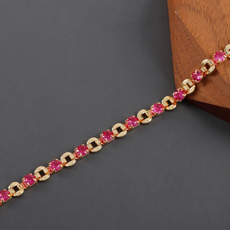 assoonas C226, DIY-Kette, 18k vergoldet, Kupfer, Zirkone, REACH-konform, nickelfrei, DIY-Armband-Halskette, Schmuckherstellung, 50cm/Stück – Detail 11